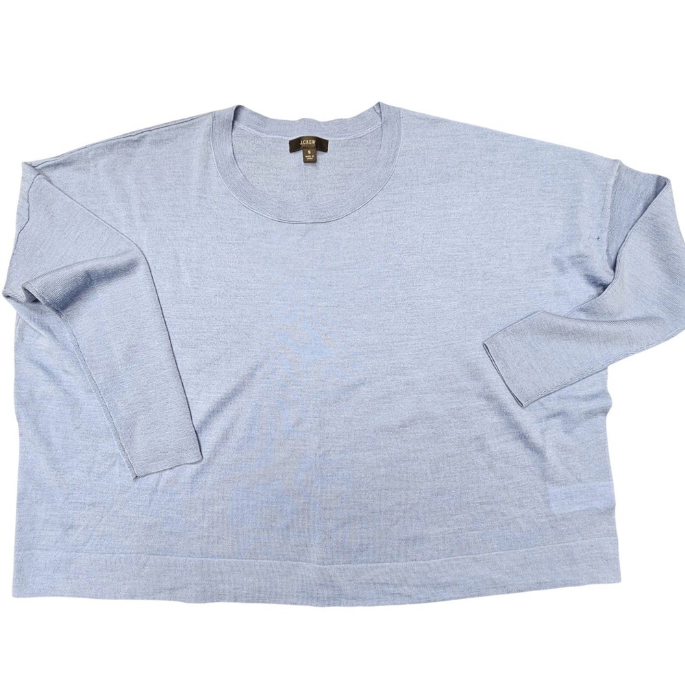 J.Crew Merino Wool Sweater Women S Blue Oversized Crewneck Knit Top Fall Fashion